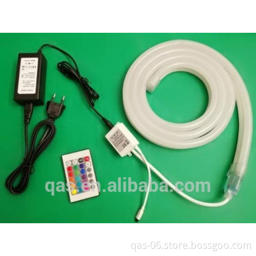 5m dc24v 5050 rgb neon flex lights blister kit with remote controller and power adapter